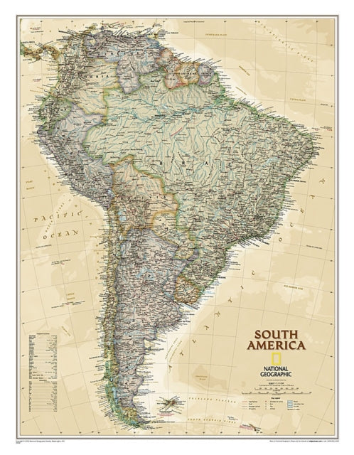 South America Executive, Tubed: Wall Maps