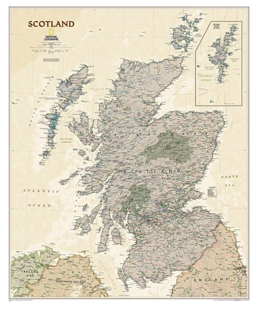 Scotland Executive tubed Wall Maps Countries  Regions National Geographic Reference Map