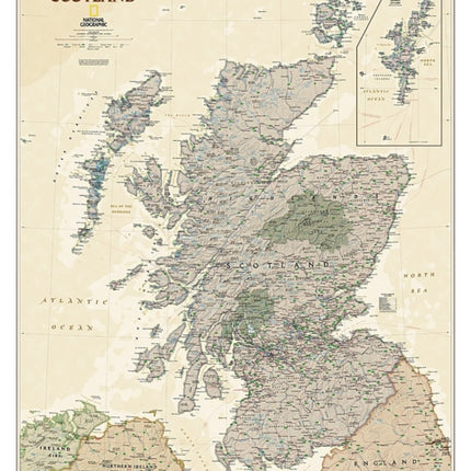 Scotland Executive laminated Wall Maps Countries  Regions National Geographic Reference Map