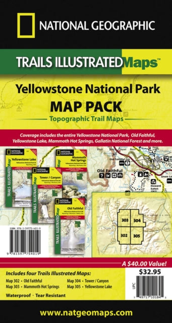 Yellowstone National Park, Map Pack Bundle: Trails Illustrated National Parks