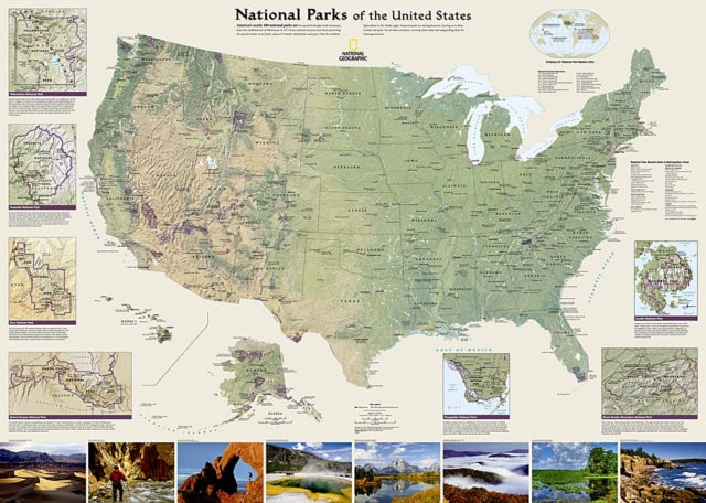 United States National Parks, Tubed: Wall Maps History & Nature