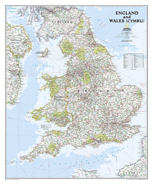 England And Wales Classic, Tubed: Wall Maps Countries & Regions