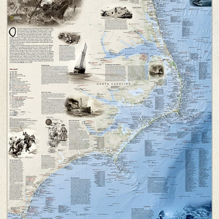Shipwrecks Of The Outer Banks, Laminated: Wall