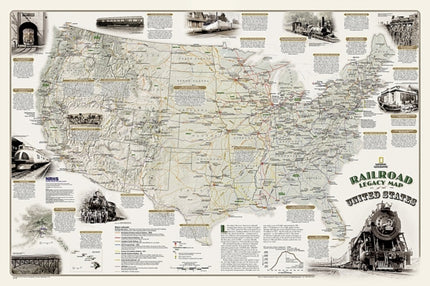 America's Scenic Railways - Laminated: Wall Maps