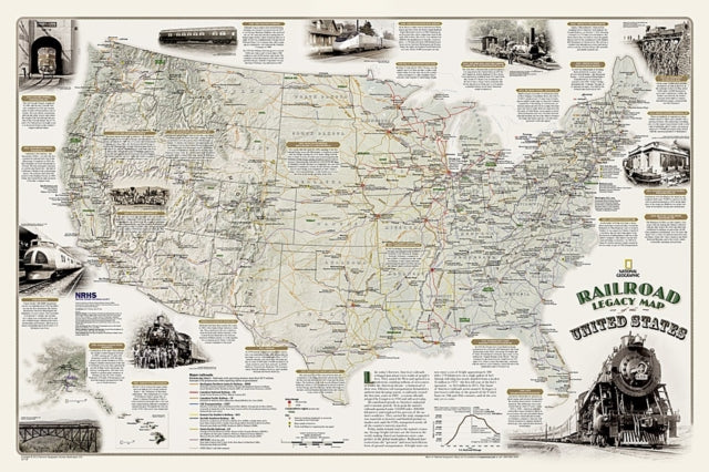 America's Scenic Railways - Laminated: Wall Maps