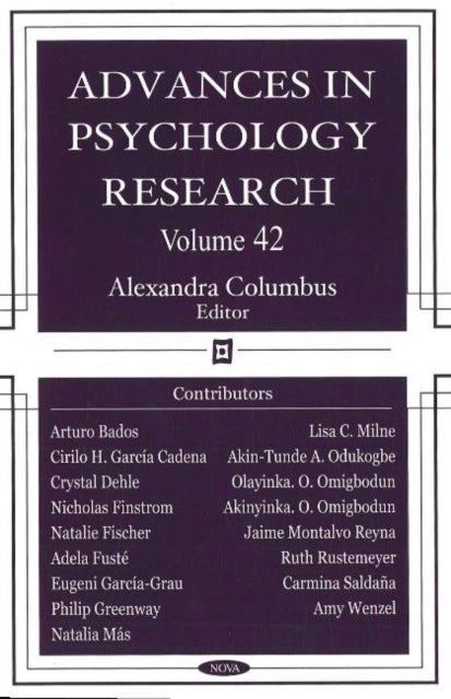 Advances in Psychology Research: Volume 42