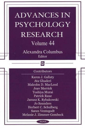 Advances in Psychology Research: Volume 44