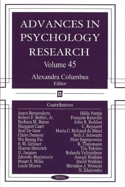 Advances in Psychology Research: Volume 45