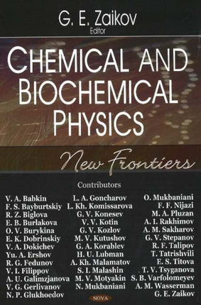 Chemical & Biochemical Physics: New Frontiers