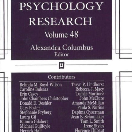 Advances in Psychology Research: Volume 48