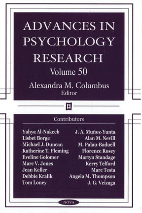 Advances in Psychology Research: Volume 50