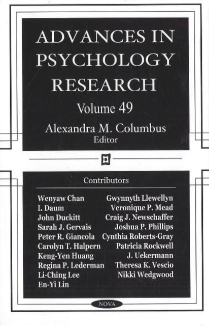 Advances in Psychology Research: Volume 49