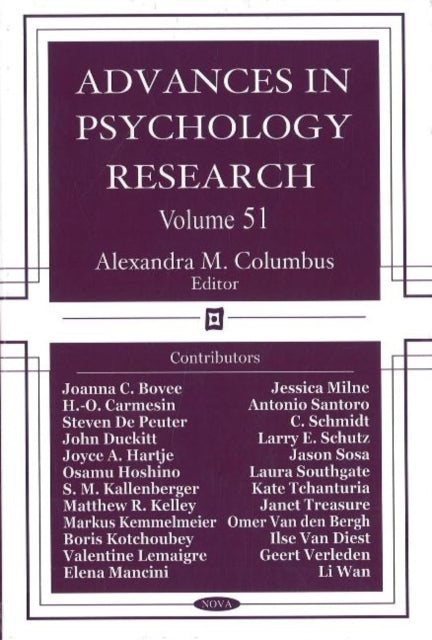 Advances in Psychology Research: Volume 51