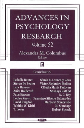 Advances in Psychology Research: Volume 52