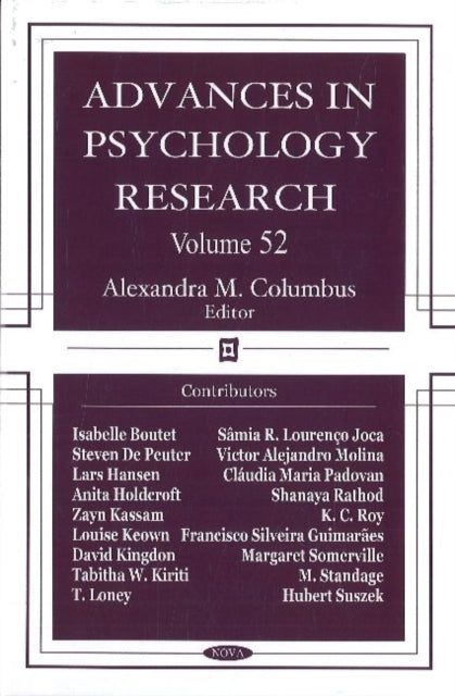 Advances in Psychology Research: Volume 52