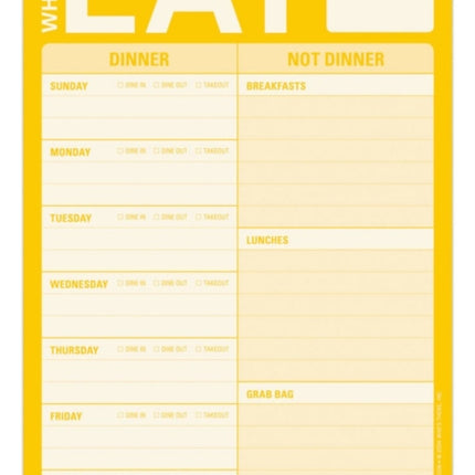 Knock Knock What to Eat Pad (Yellow)