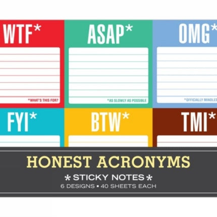 Knock Knock Honest Acronyms: Sticky Note Packet