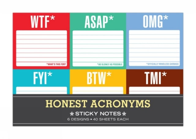 Knock Knock Honest Acronyms: Sticky Note Packet