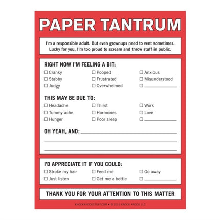 Knock Knock Paper Tantrum Nifty Notes