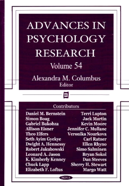 Advances in Psychology Research: Volume 54