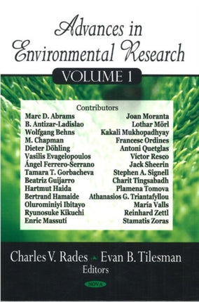 Advances in Environmental Research: Volume 1