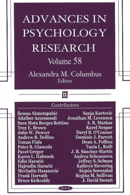 Advances in Psychology Research: Volume 58