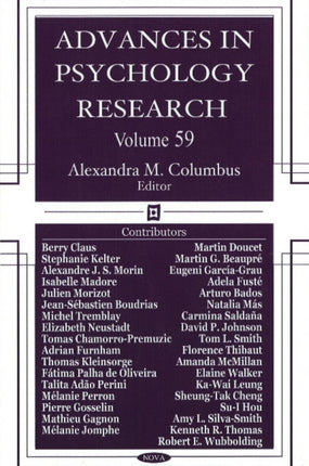 Advances in Psychology Research: Volume 59