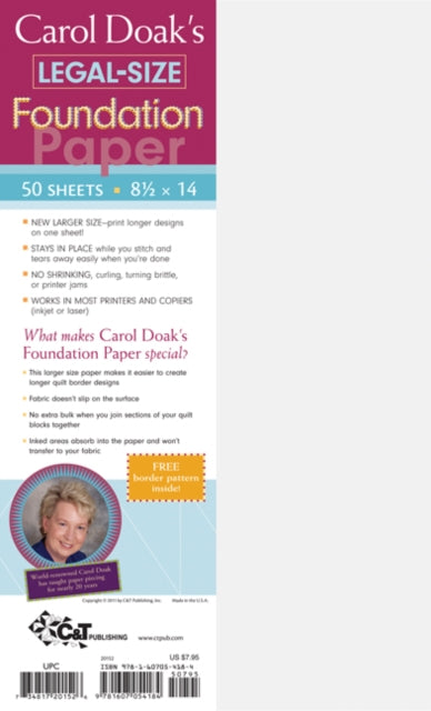 Carol Doaks Legal Size Foundation Paper 50 Sheets 8 12 x 14