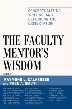 The Faculty Mentor's Wisdom: Conceptualizing,