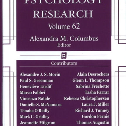 Advances in Psychology Research: Volume 62