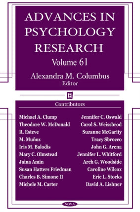 Advances in Psychology Research: Volume 61