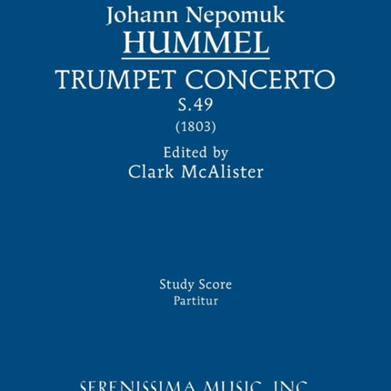 Trumpet Concerto, S.49: Study score