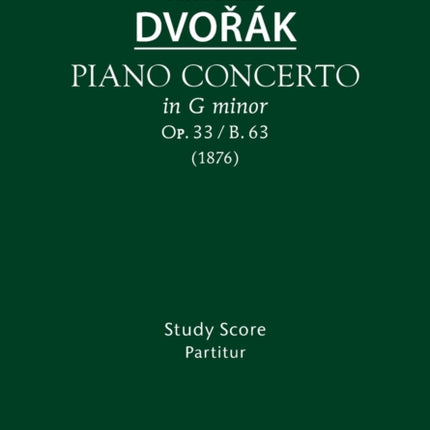 Piano Concerto, Op.33 / B.63: Study score