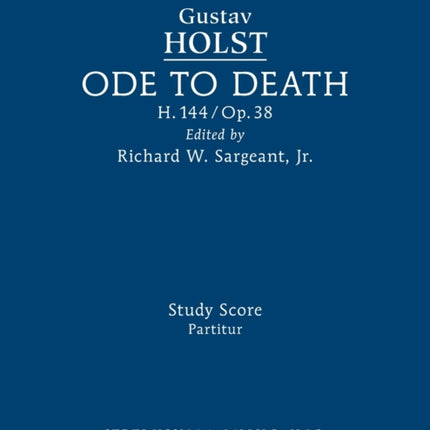 Ode to Death, H.144: Study score