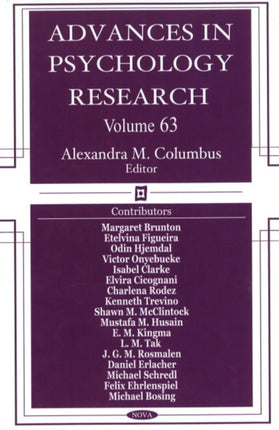 Advances in Psychology Research: Volume 63