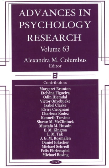 Advances in Psychology Research: Volume 63