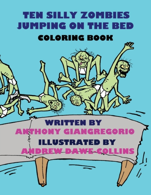 Ten Silly Zombies Jumping on the Bed Coloring