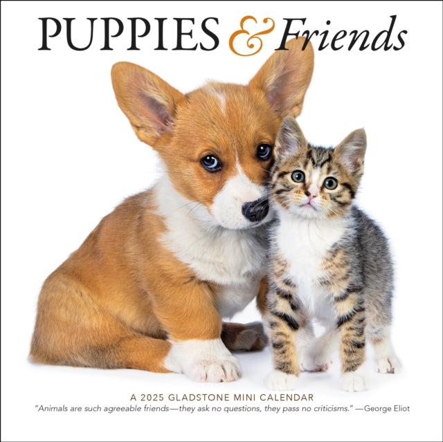 Puppies  Friends Mini Wall Calendar 2025