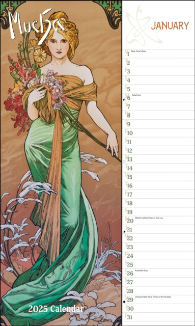 Mucha Deluxe Wall Calendar 2025