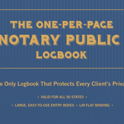 The OnePerPage Notary Public Logbook The Only Logbook that Protects Every Clients Privacy