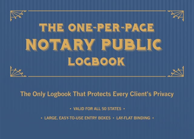 The OnePerPage Notary Public Logbook The Only Logbook that Protects Every Clients Privacy