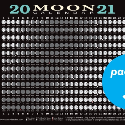 2021 Moon Calendar Card (5 Pack): Lunar Phases, Eclipses, and More!