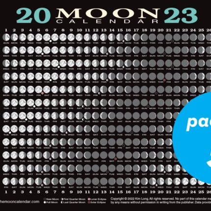 2023 Moon Calendar Card 5 pack: Lunar Phases, Eclipses, and More!