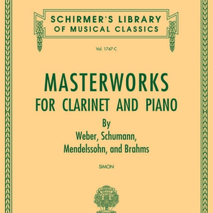 Masterworks for Clarinet and Piano Accompaniment