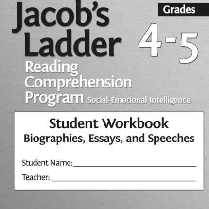 Affective Jacob's Ladder Reading Comprehension Program: Grades 4-5, Student Workbooks, Biographies, Essays, and Speeches (Set of 5)