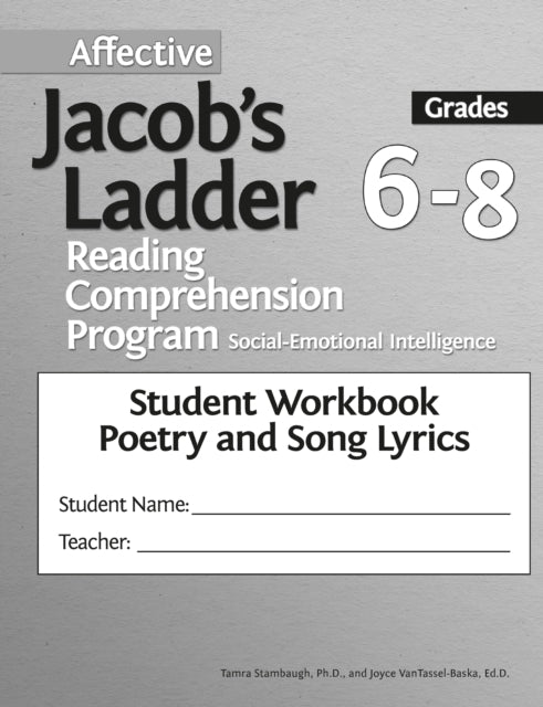 Affective Jacob's Ladder Reading Comprehension Program: Grades 6-8, Student Workbooks, Poetry and Song Lyrics (Set of 5)