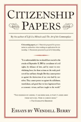 Citizenship Papers: Essays