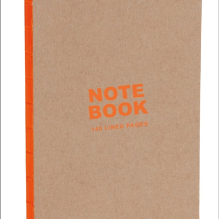 Kraft and Orange A5 Notebook: Lined Paper