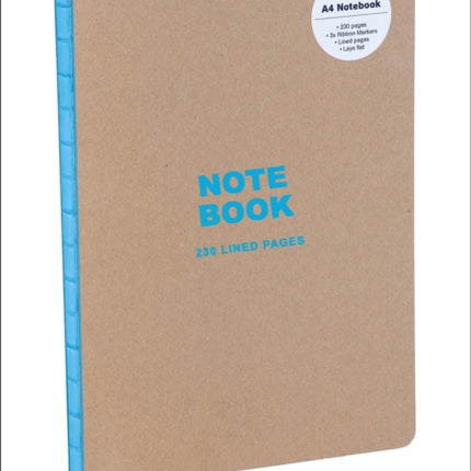 Kraft and Blue A4 Notebook: Lined Paper