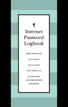 Internet Password Journal Black Leatherette Keep